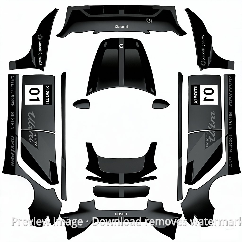 Xiaomi Ultra Black Warrior Theme - Model 3 (2024+) Standard & Premium