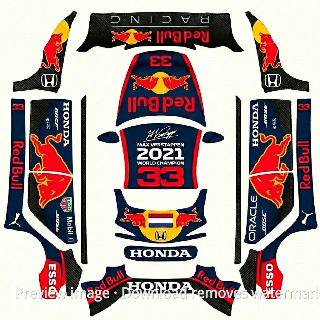 Model 3 (2024+) Standard & Premium 2021 Verstappen Champion Limited Edition Wrap Template