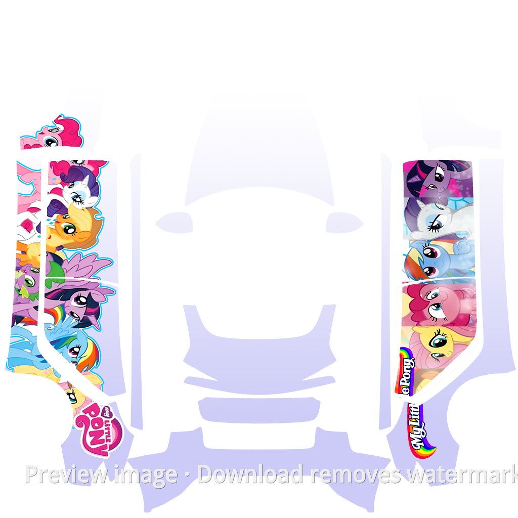 Model 3 (2024+) Standard & Premium My Little Pony Light Purple Gradient Wrap Template