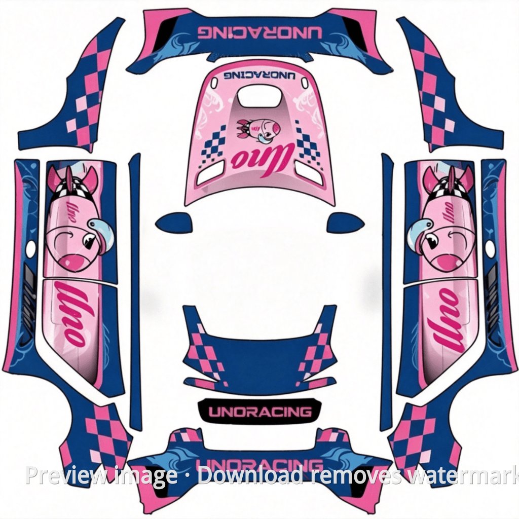 UnoRacing No. 71 Racing Skin 1 - Model 3 (2024+) Standard & Premium