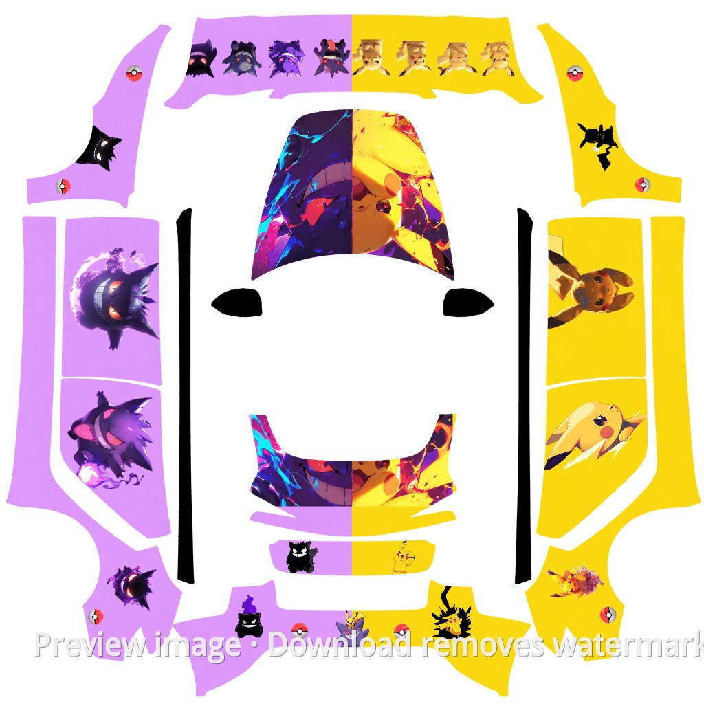 Gengar and Pikachu Theme - Model 3 (2024+) Standard & Premium