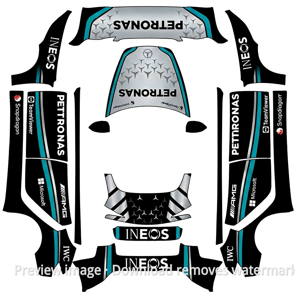 Mercedes W17 Silver Arrows Theme - Model 3 (2024+) Standard & Premium