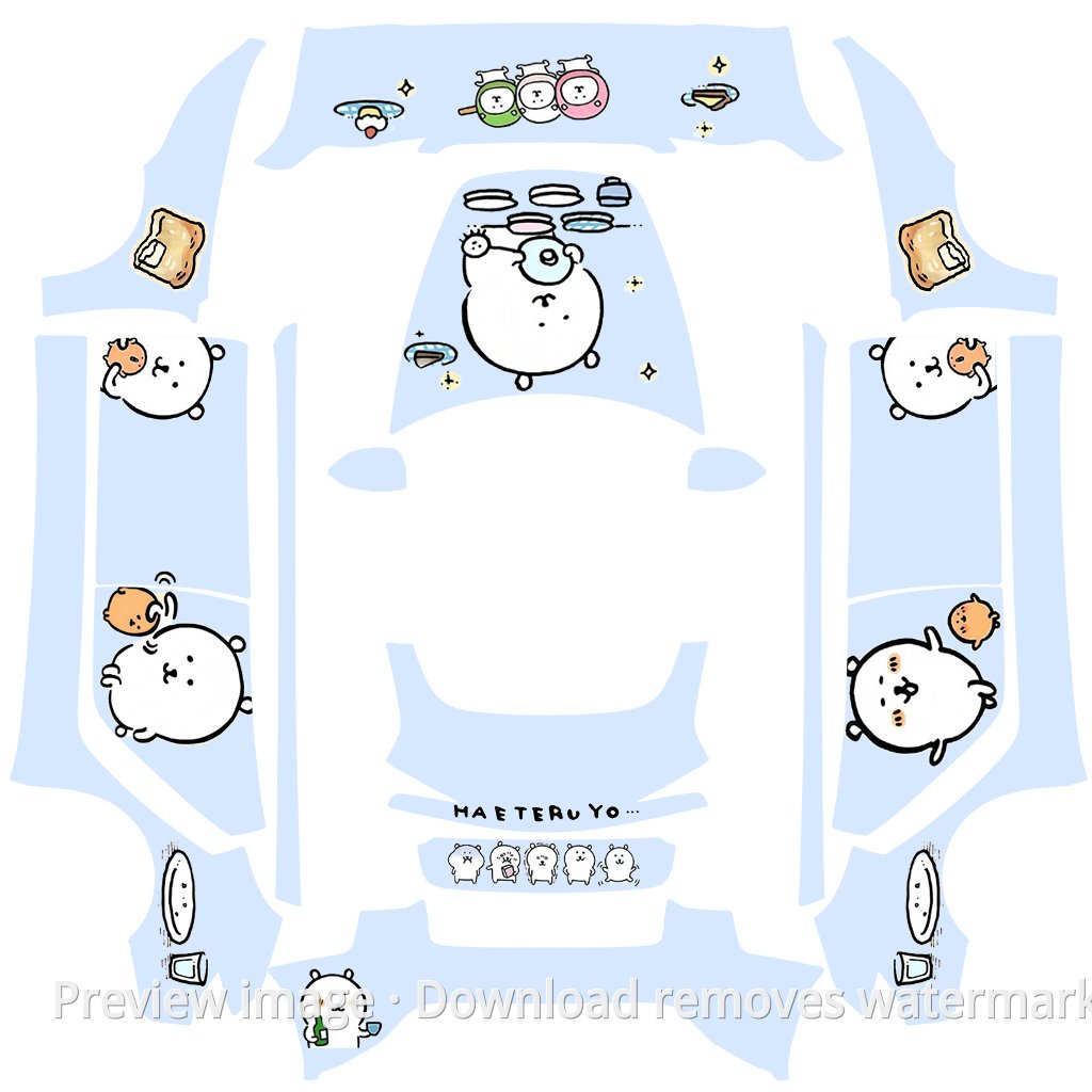 Mocking Bear Cute White Bear Foodie Theme - Model 3 (2024+) Standard & Premium