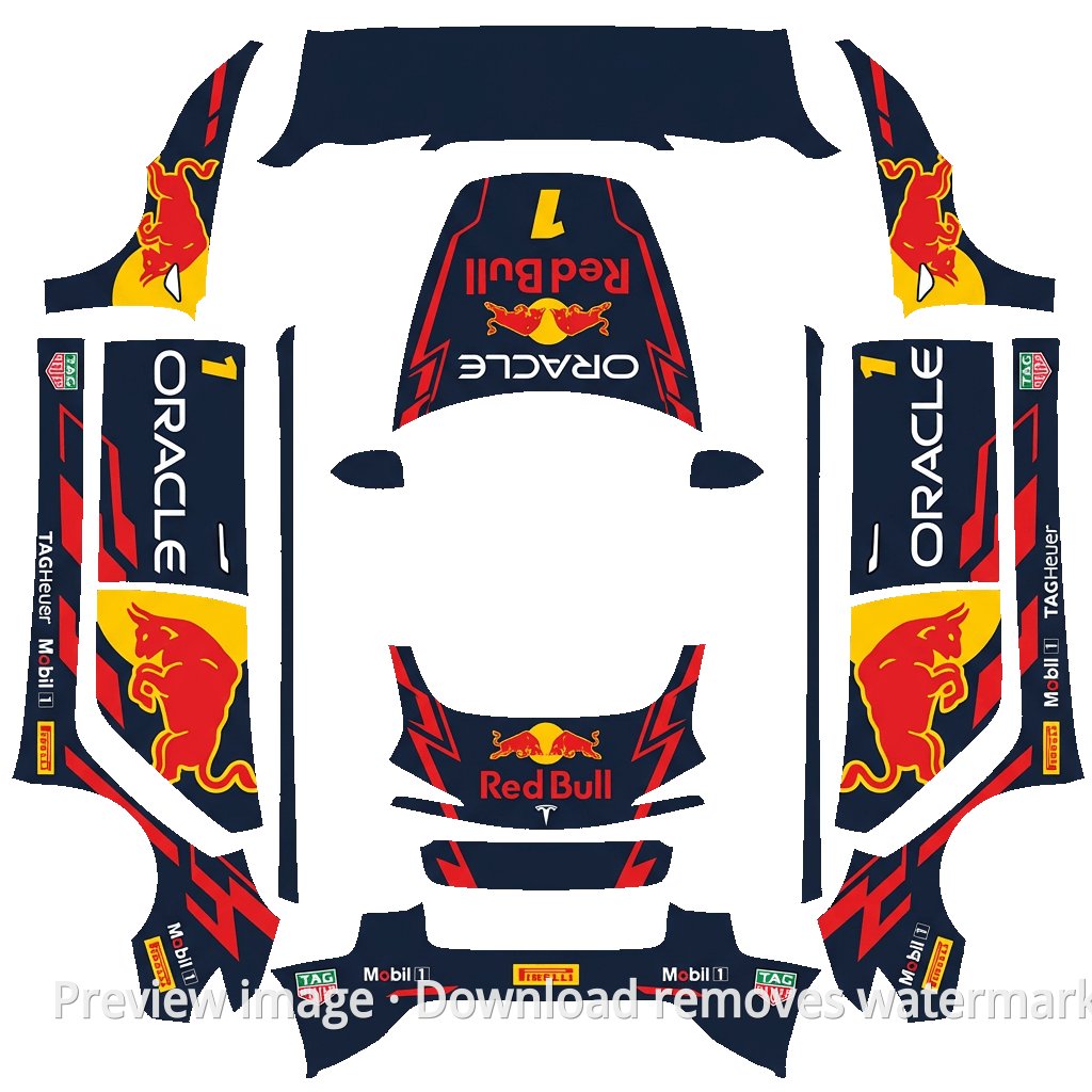 Red Bull Theme - Model 3 (2024+) Standard & Premium