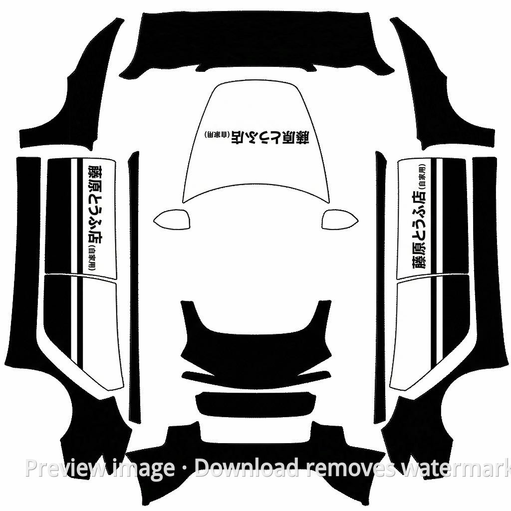 Model 3 (2024+) Standard & Premium Initial D Theme Wrap Template