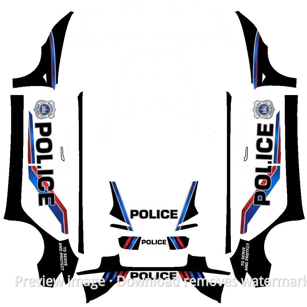 Police Car Theme Template - Model 3 (2024+) Standard & Premium