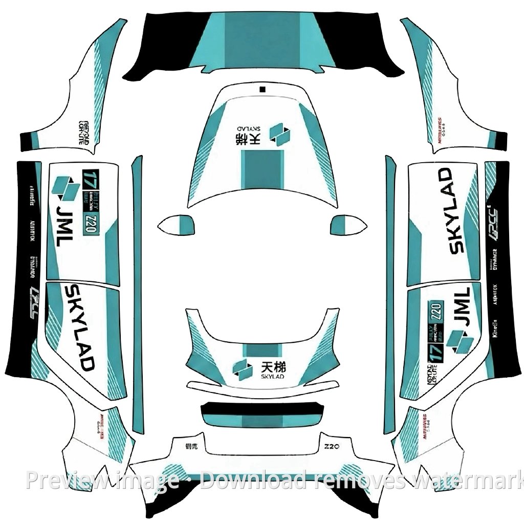 Tianti Lynk & Co Z20 Racing Livery - Model 3 (2024+) Standard & Premium
