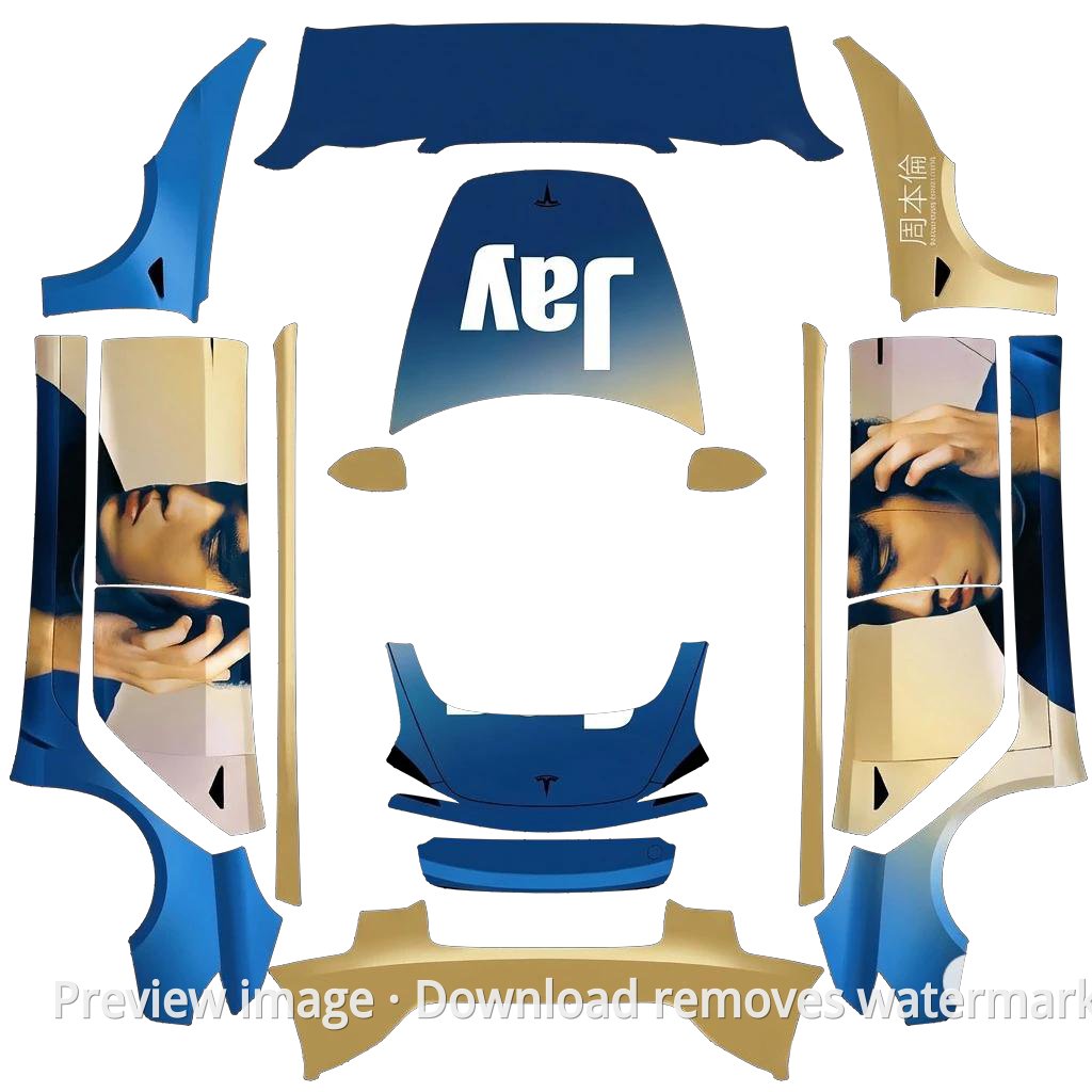 Model 3 Vehicle Wrap Template