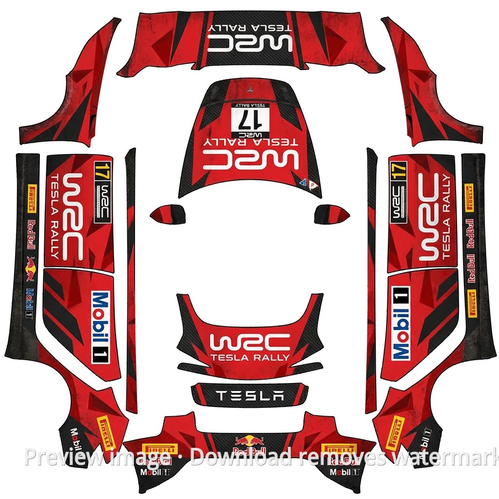Model 3 (2024+) Standard & Premium WRC Racing Livery Wrap Template