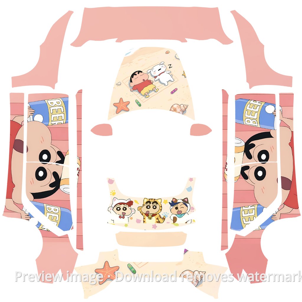 Crayon Shin-chan Beach Pink Theme - Model 3 (2024+) Standard & Premium