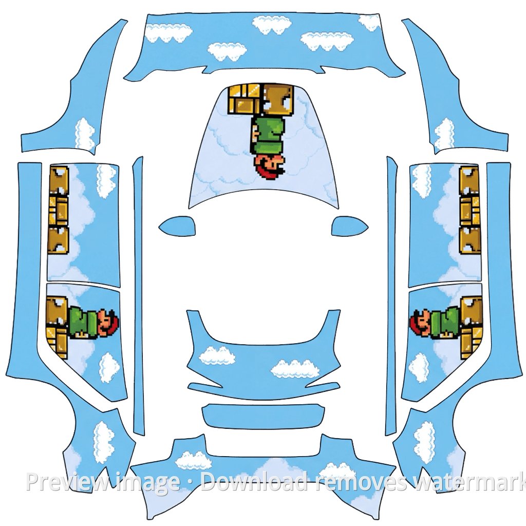 Refreshed Model 3 Mario Template - Model 3 (2024+) Standard & Premium