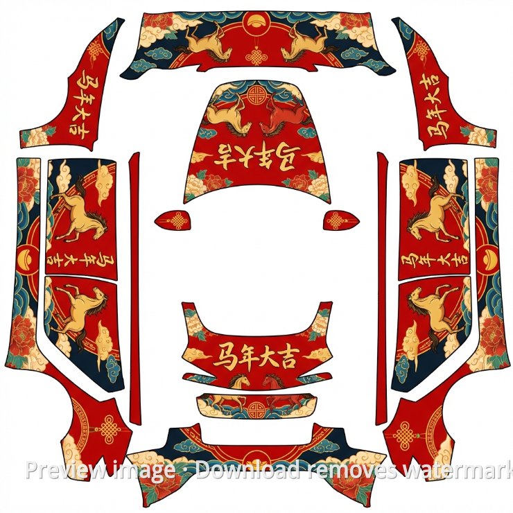 Auspicious Year of the Horse Theme - Model 3 (2024+) Standard & Premium