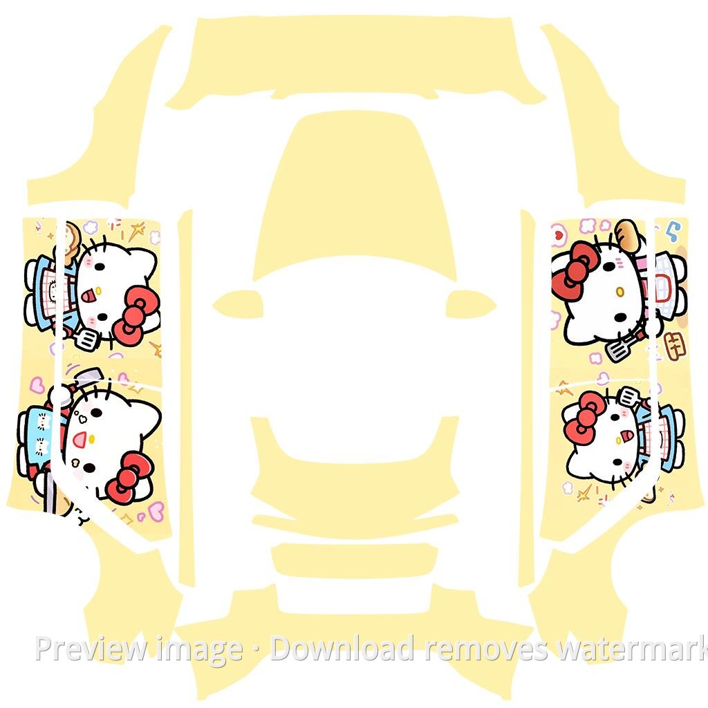 Model 3 (2024+) Standard & Premium Hello Kitty Theme Wrap Template