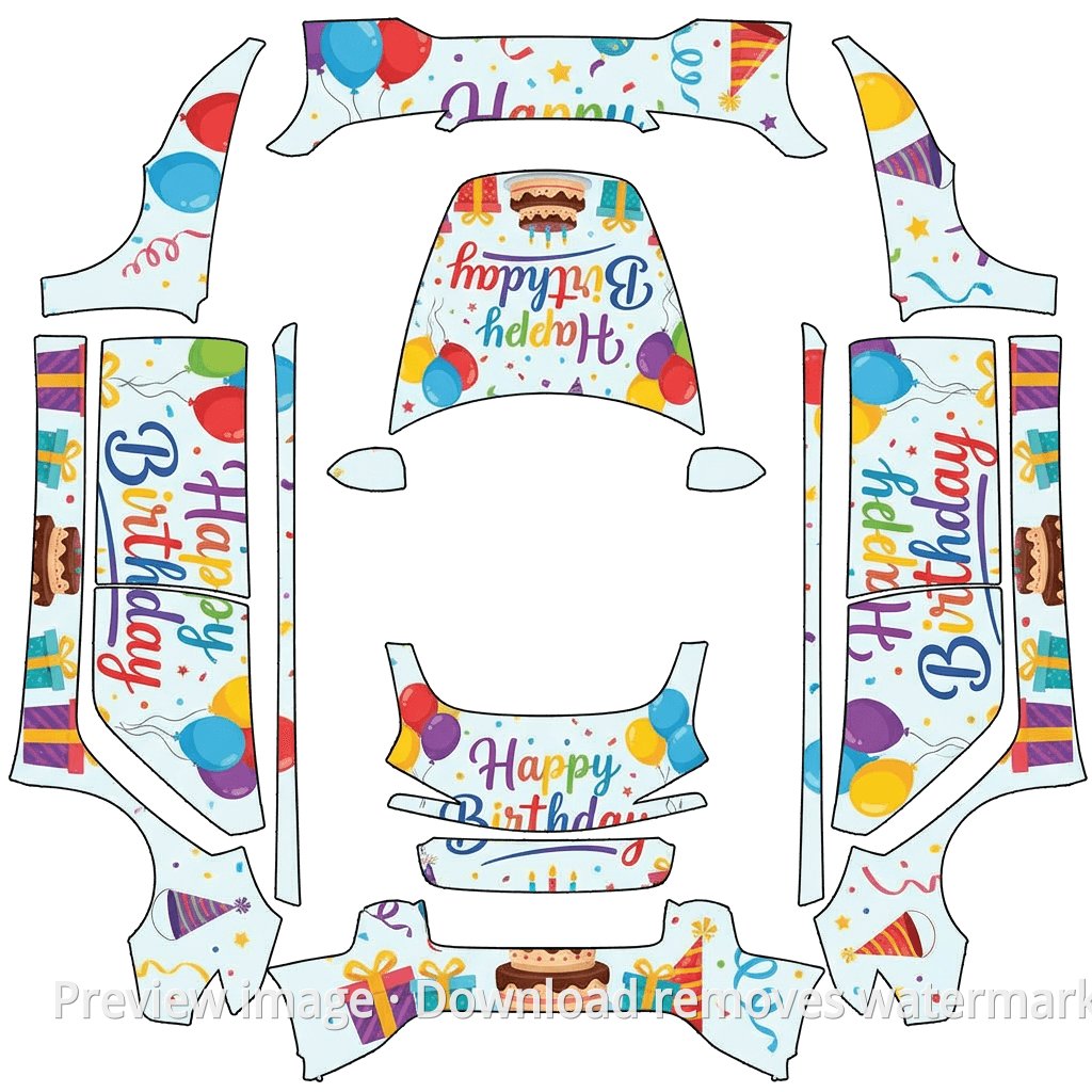 Happy Birthday Theme - Model 3 (2024+) Standard & Premium