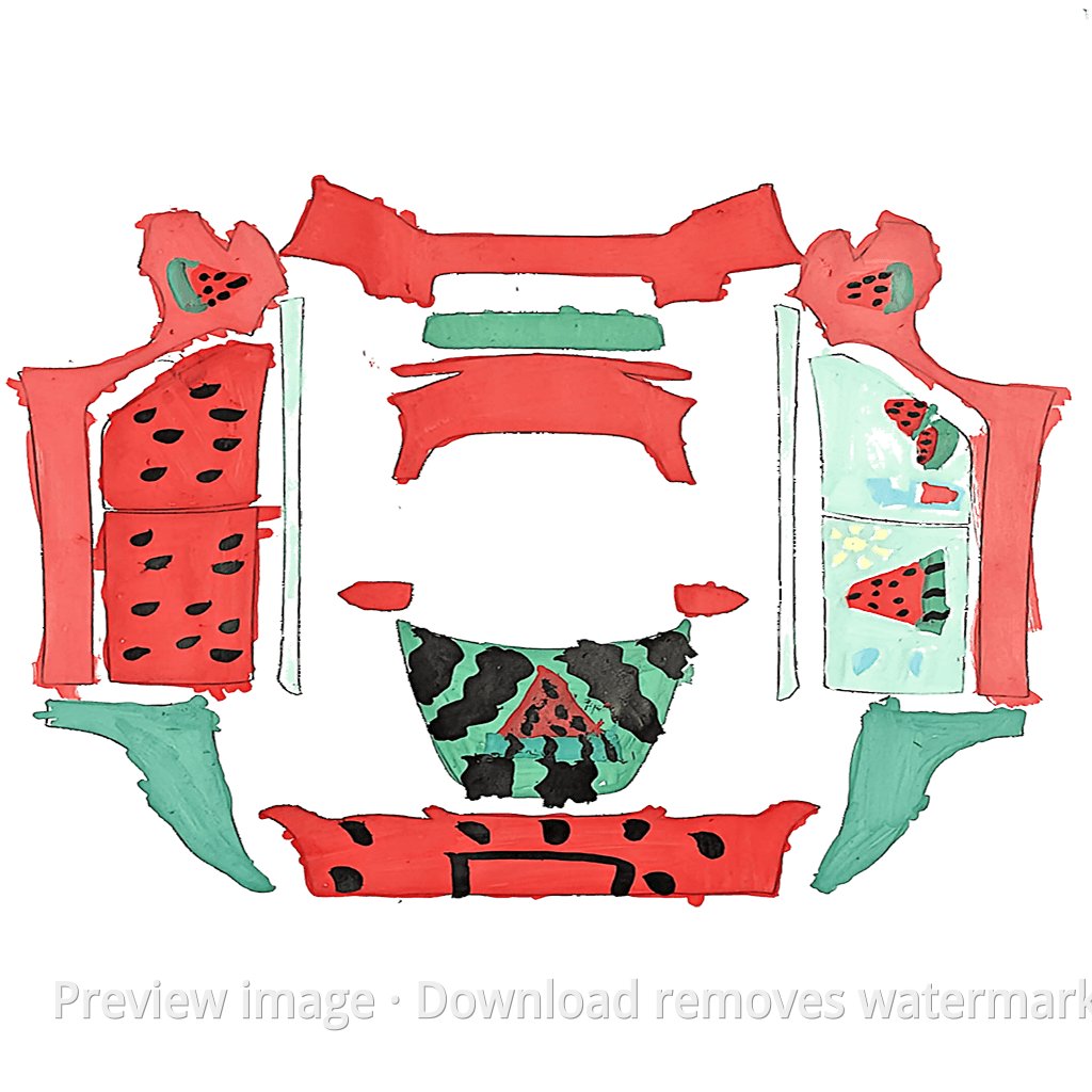 Summer Watermelon DIY Theme - Model 3 (2024+) Standard & Premium
