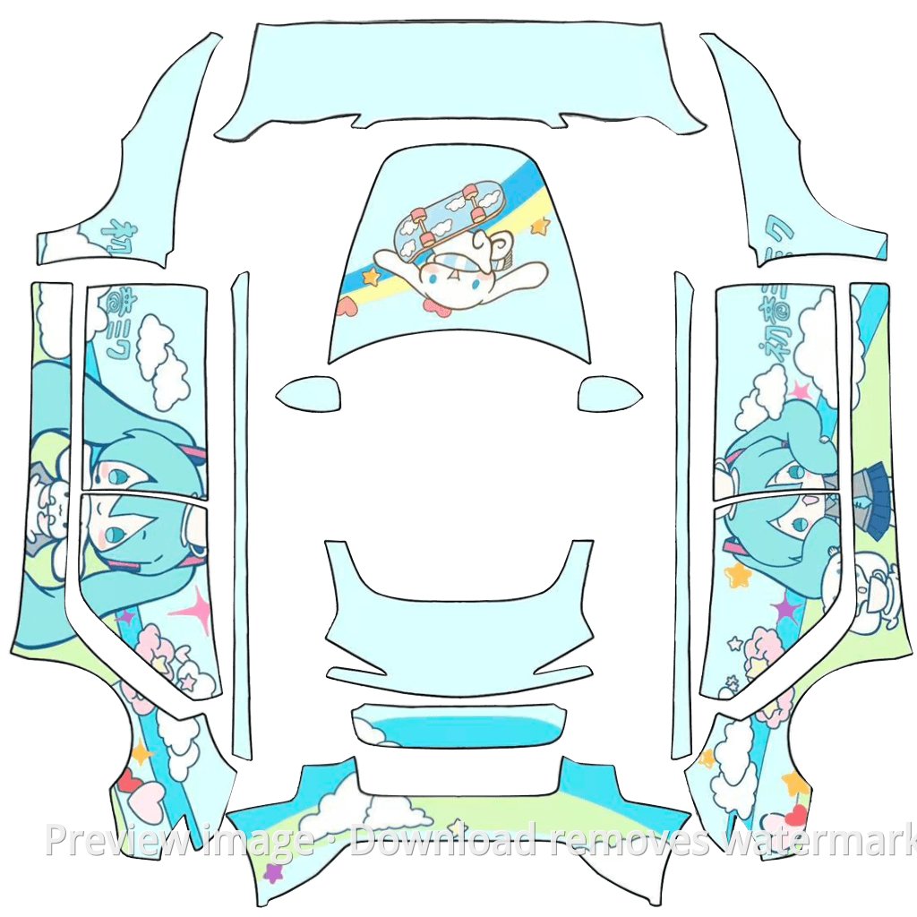 Model 3 (2024+) Standard & Premium Cinnamoroll Theme Wrap Template
