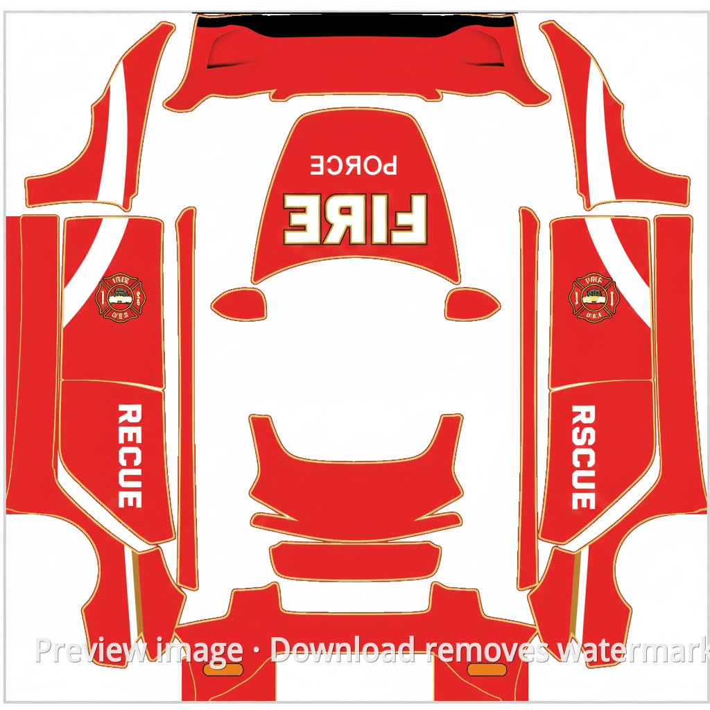Model 3 (2024+) Standard & Premium Fire Alarm Theme Wrap Template
