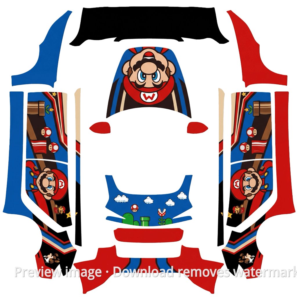 Refreshed Model 3 Mario Custom Wrap - Model 3 (2024+) Standard & Premium