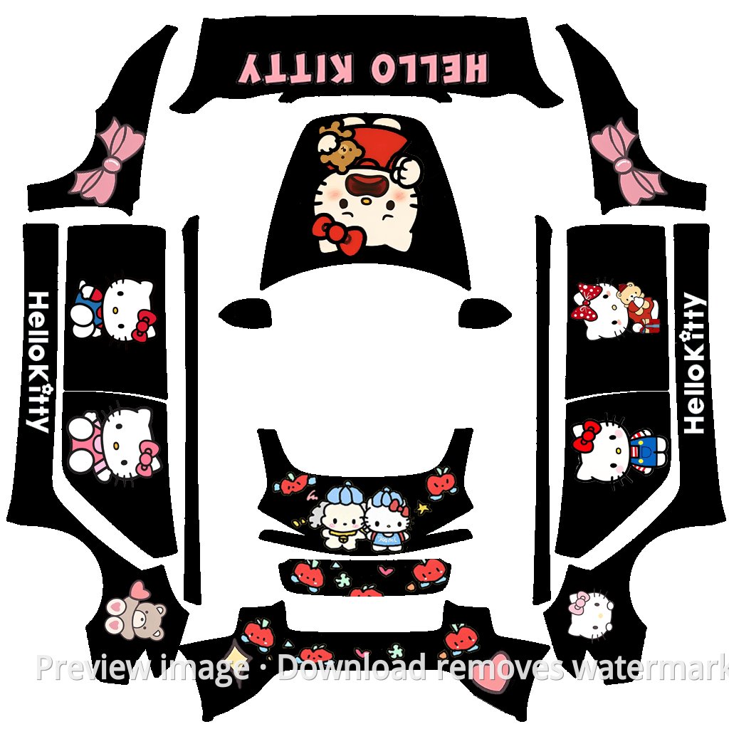 Hello Kitty Black Theme - Model 3 (2024+) Standard & Premium
