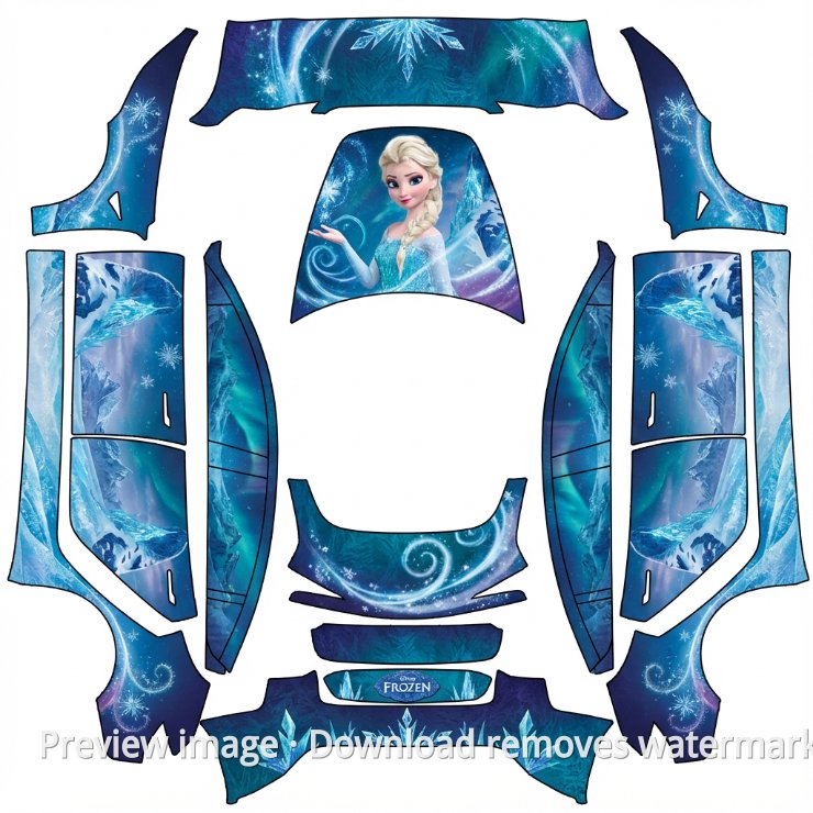 Model 3 (2024+) Standard & Premium Frozen Theme Wrap Template