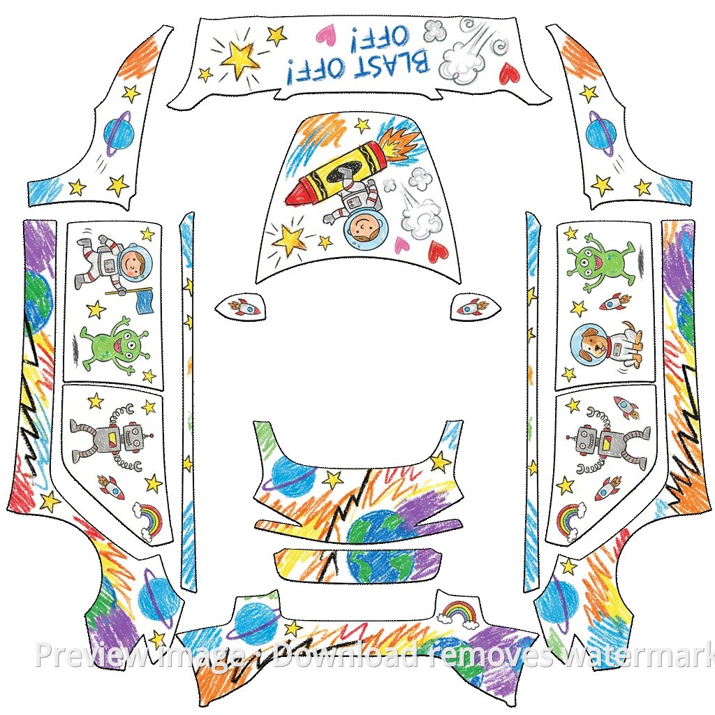 Model 3 (2024+) Standard & Premium Graffiti Painting Wrap Template