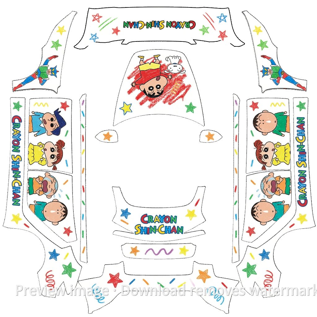 Model 3 (2024+) Standard & Premium Crayon Shin-chan Theme Wrap Template