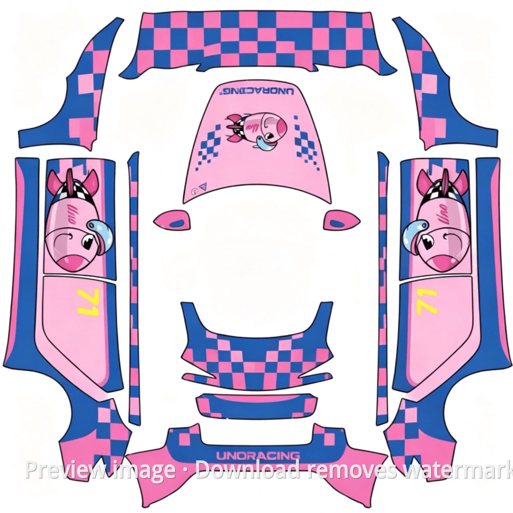 UnoRacing No. 71 Racing Skin 2 - Model 3 (2024+) Standard & Premium