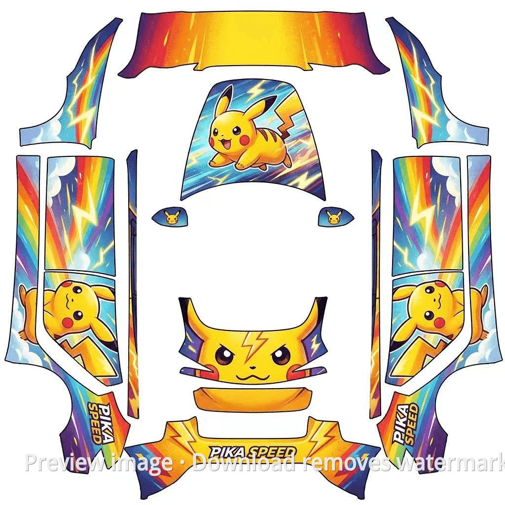 Pikachu pika speed Theme - Model 3 (2024+) Standard & Premium