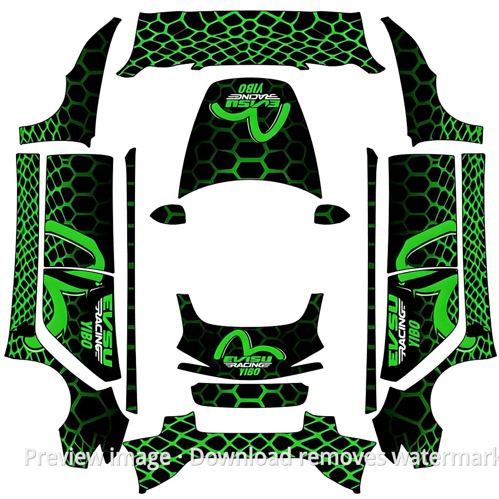 Green Serpent Armor Wrap - Model 3 (2024+) Standard & Premium