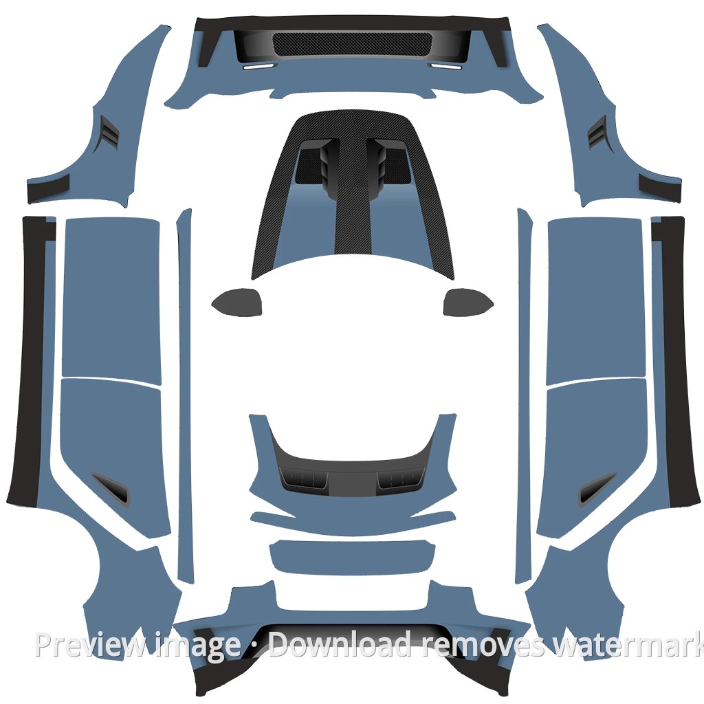 GT3 RS Gray Theme - Model 3 (2024+) Standard & Premium