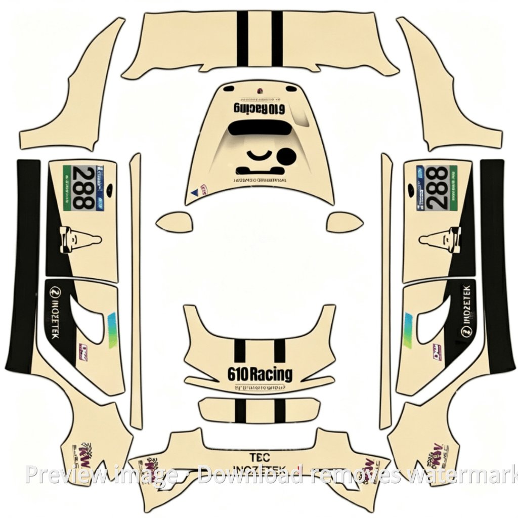 288 Porsche 911 GT3 Cup Theme 2 - Model 3 (2024+) Standard & Premium