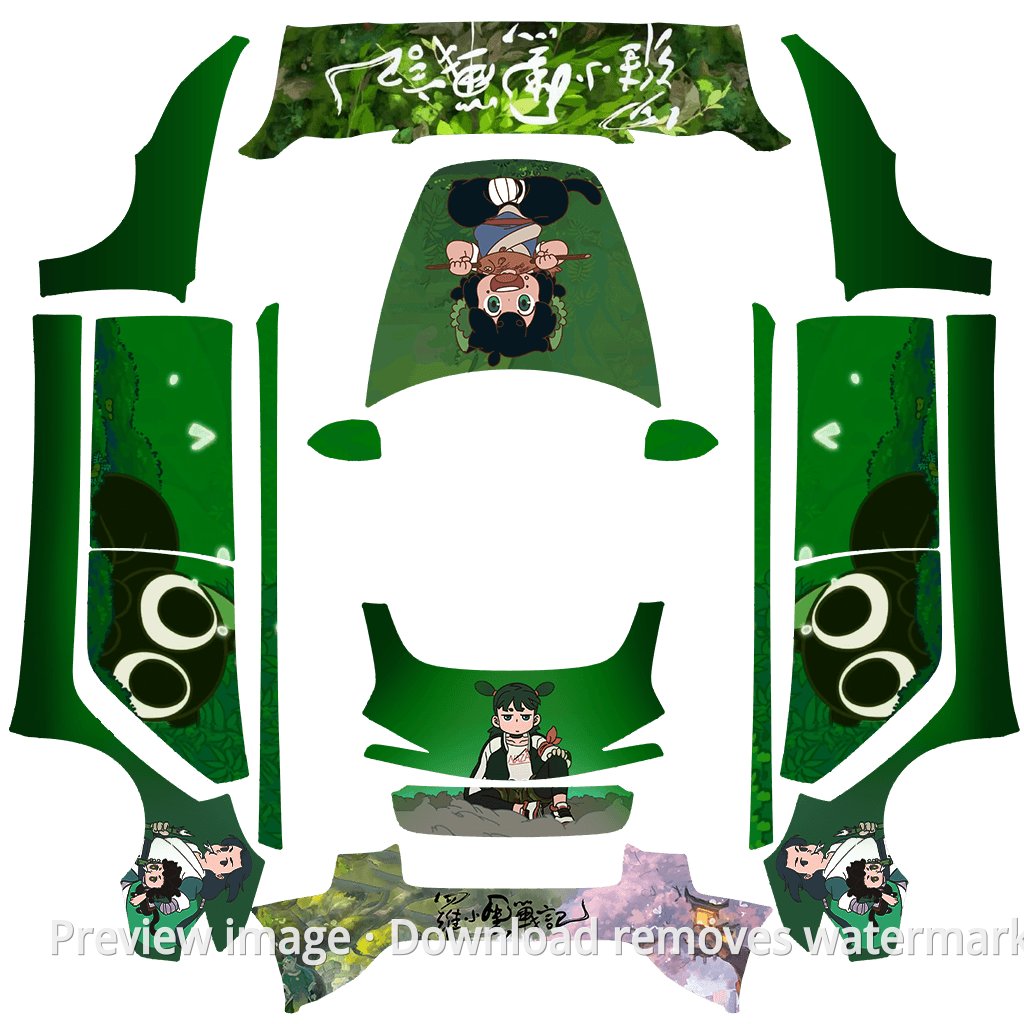 Model 3 (2024+) Standard & Premium Luo Xiaohei Theme Wrap Template