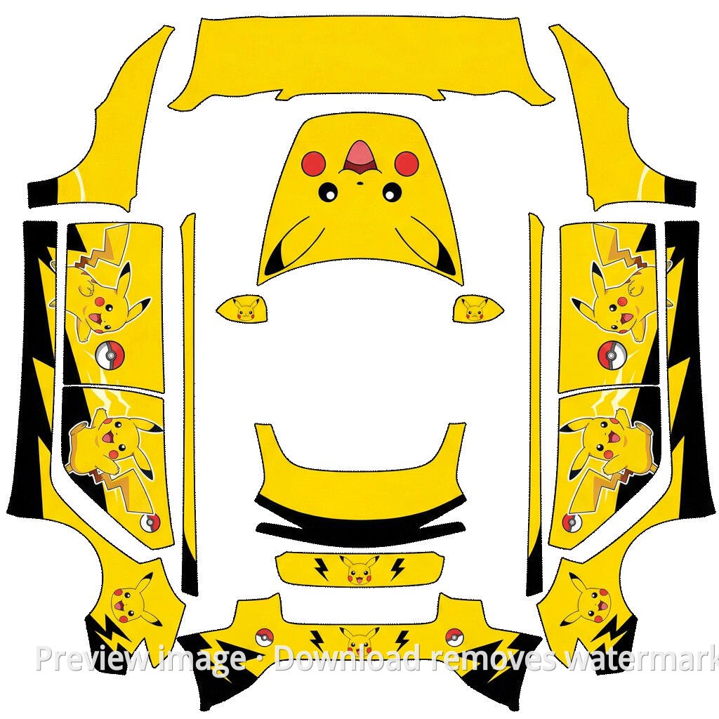 Model 3 (2024+) Standard & Premium Pikachu Theme Wrap Template