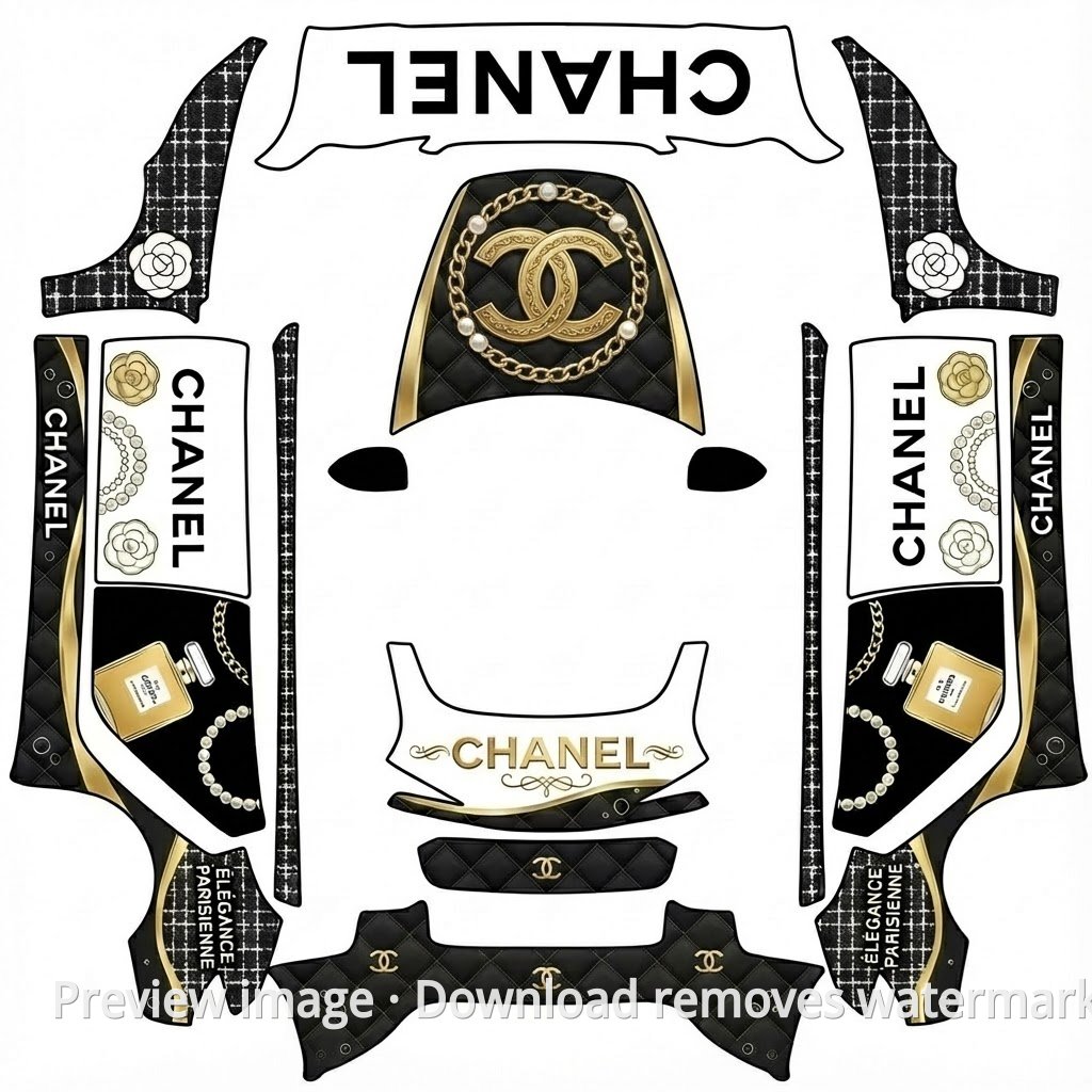 Model 3 (2024+) Standard & Premium Chanel Theme Wrap Template
