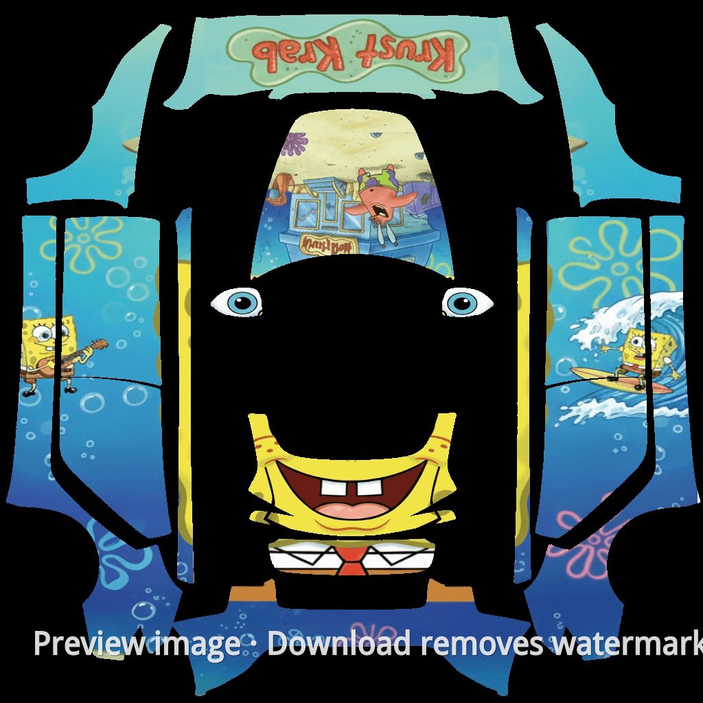Model 3 (2024+) Standard & Premium SpongeBob Theme Wrap Template