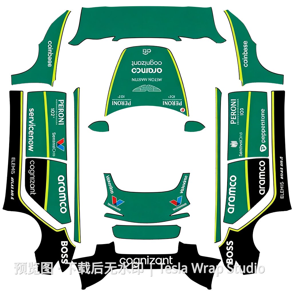 经典赛车涂装 7 - Model 3 (2024+) Standard & Premium - Model 3 (2024+) Standard & Premium 特斯拉喷漆车间模板