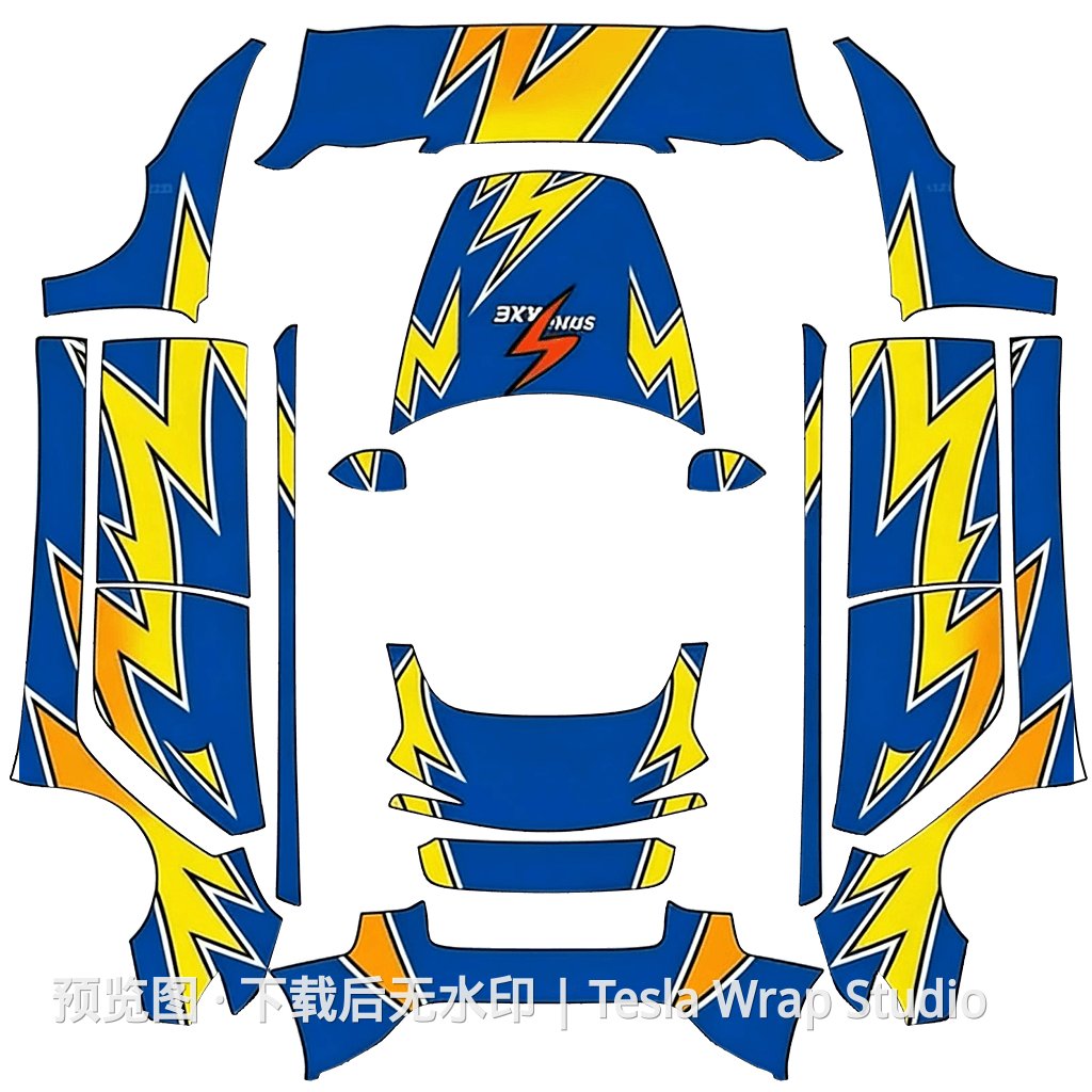 四驱小子系列涂装 4 - Model 3 (2024+) Standard & Premium - Model 3 (2024+) Standard & Premium 特斯拉喷漆车间模板
