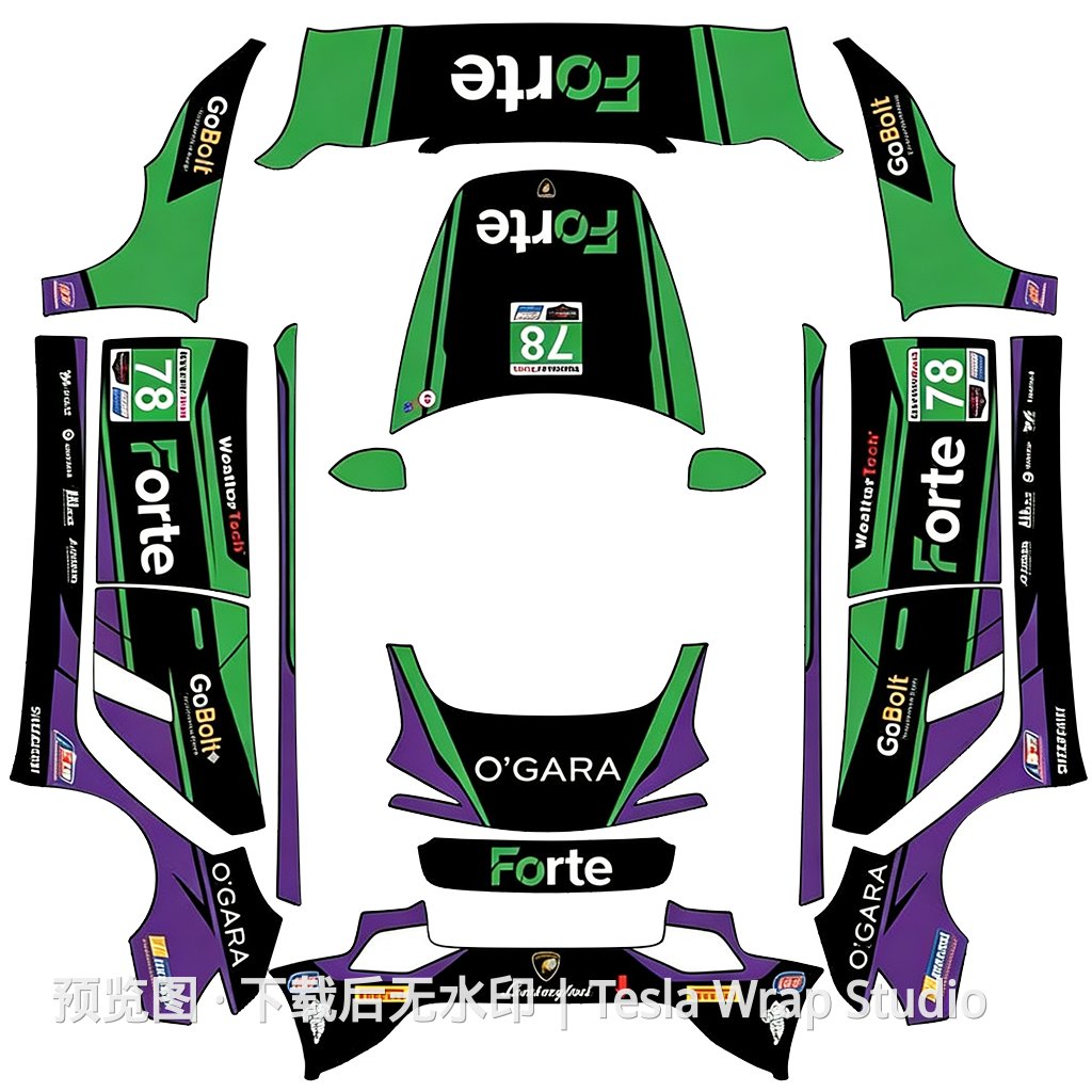 兰博基尼 GT3 主题 - Model 3 (2024+) Standard & Premium - Model 3 (2024+) Standard & Premium 特斯拉喷漆车间模板