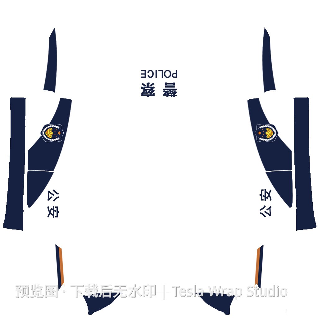 公安警察警车主题 - Model 3 (2024+) Standard & Premium