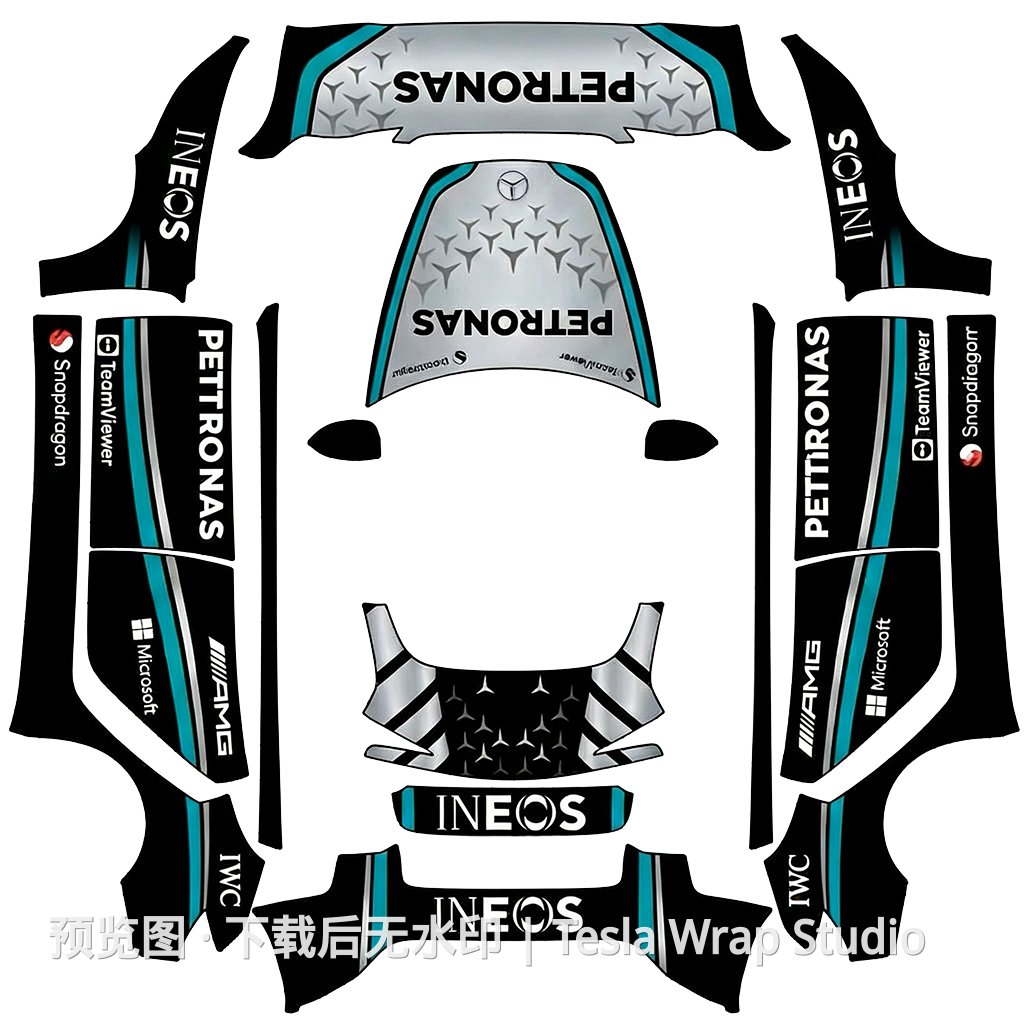 梅奔 W17 银箭主题 - Model 3 (2024+) Standard & Premium - Model 3 (2024+) Standard & Premium 特斯拉喷漆车间模板