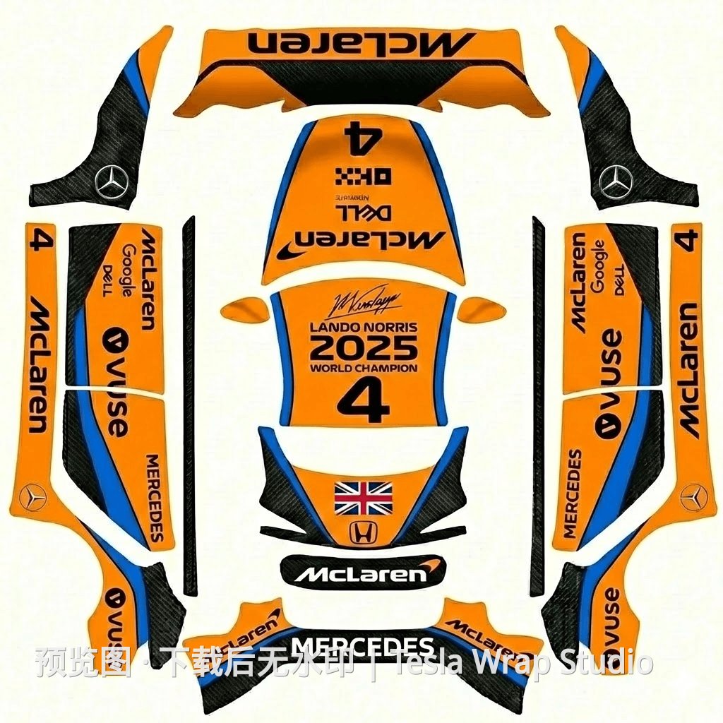 Model 3 (2024+) Standard & Premium 2025 兰多诺里斯冠军纪念外观模板
