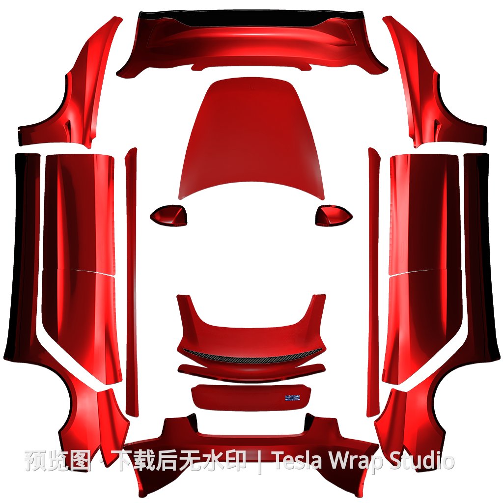 Model 3 2024+ Standard & Premium 烈焰红外观模板