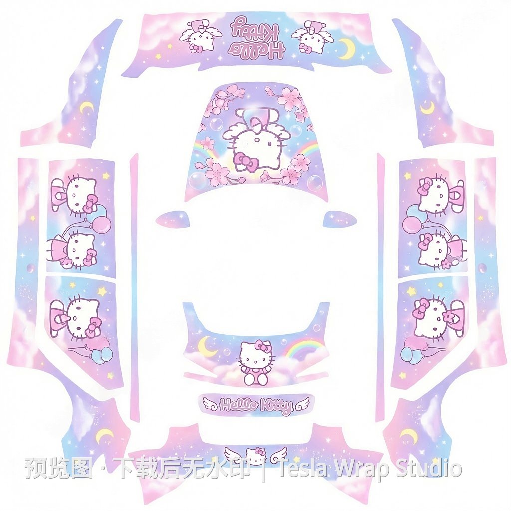 Hello Kitty 粉梦主题 - Model 3 (2024+) Standard & Premium