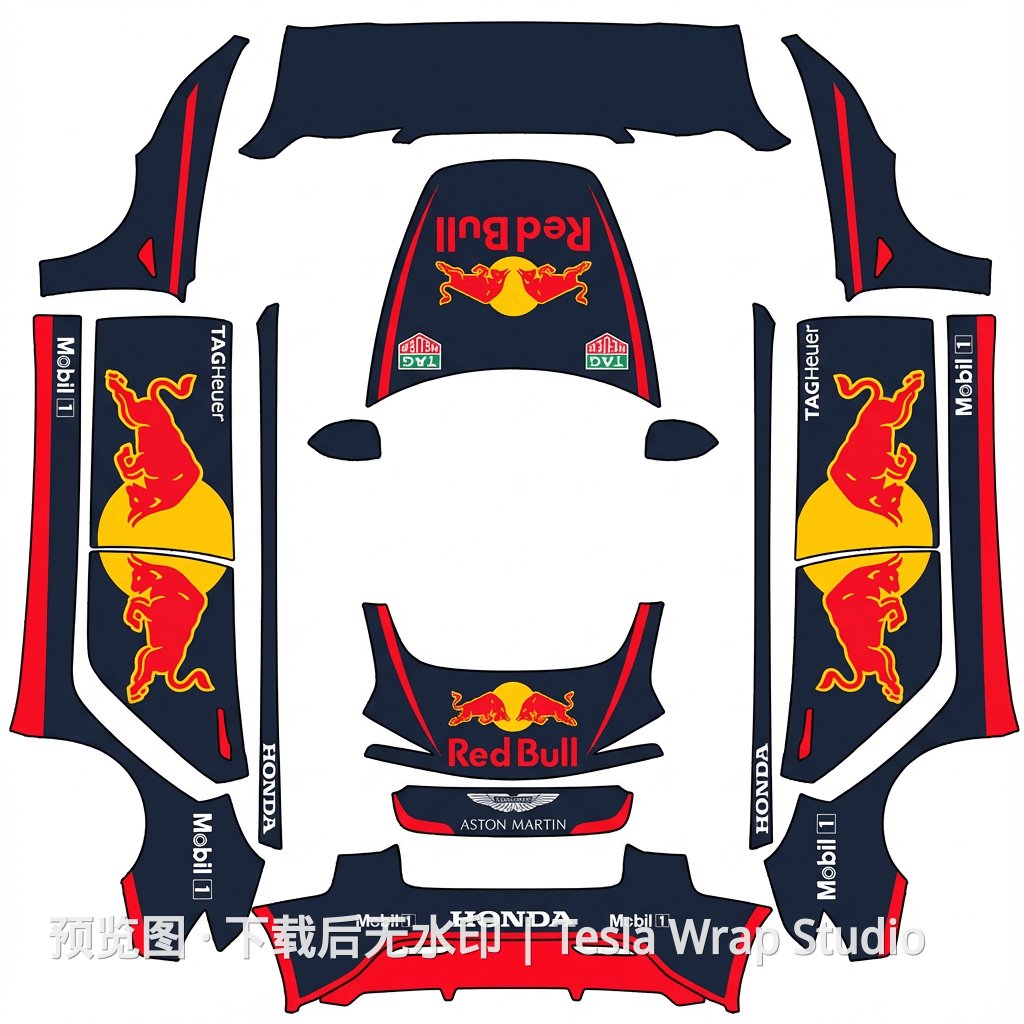 Model 3 (2024+) Standard & Premium F1 Red Bull Style 外观模板