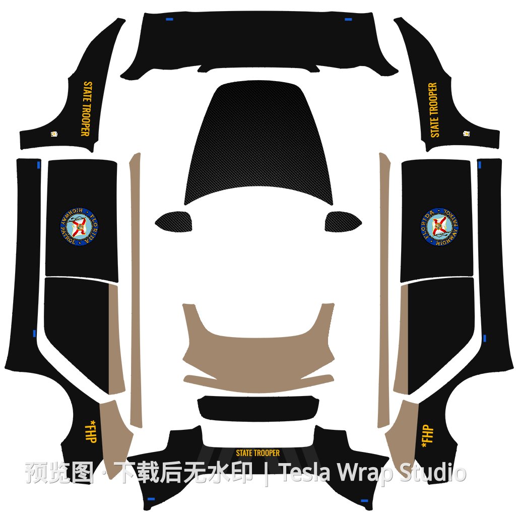Model 3 (2024+) Standard & Premium 编号 #505 自定义模板 - Model 3 (2024+) Standard & Premium 特斯拉喷漆车间模板
