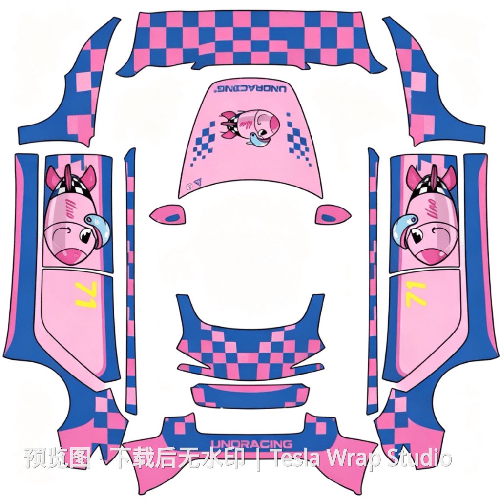 UnoRacing 71 号赛车皮肤 2 - Model 3 (2024+) Standard & Premium