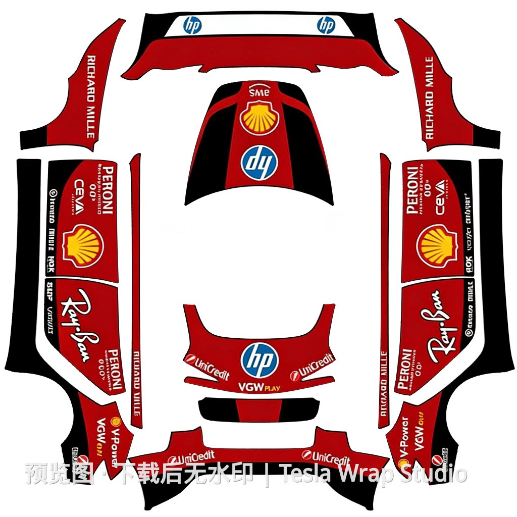 经典赛车涂装 6 - Model 3 (2024+) Standard & Premium - Model 3 (2024+) Standard & Premium 特斯拉喷漆车间模板