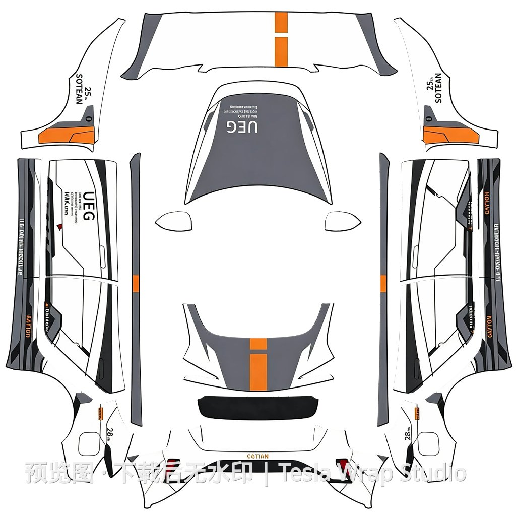 流浪地球工程车主题 - Model 3 (2024+) Standard & Premium - Model 3 (2024+) Standard & Premium 特斯拉喷漆车间模板