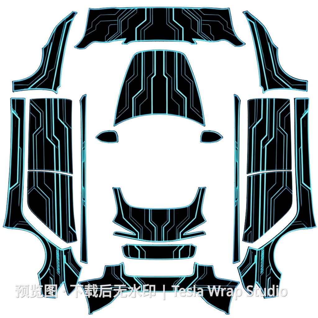 Blue Tron 创蓝色主题 - Model 3 (2024+) Standard & Premium