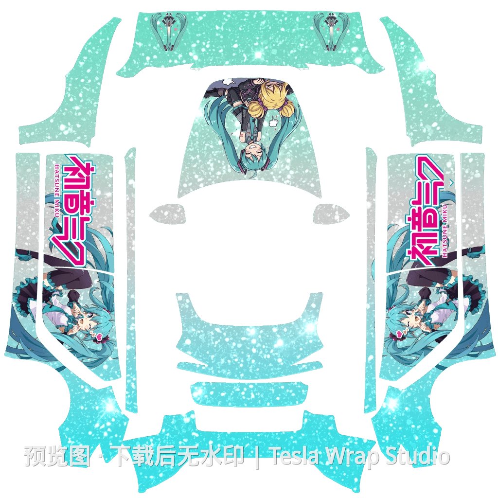 初音主题 - Model 3 (2024+) Standard & Premium - Model 3 (2024+) Standard & Premium 特斯拉喷漆车间模板